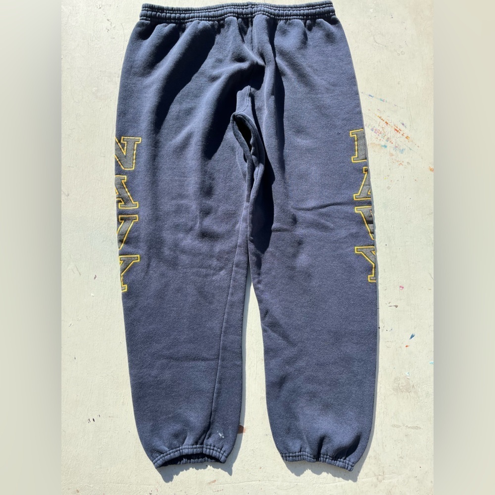 Men's VINTAGE Soffe Joggers Blue US Navy L Sweats Military USA Stretch Active